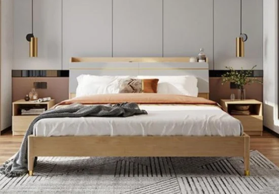 China Großhandel Luxus OEM ODM Design Home Schlafzimmer Holzmöbel King Size Doppelbett