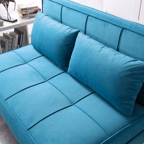 Wohnzimmer-Schlafsofa, neuestes Design, funktionales Büro, kleiner Platz, zusammenklappbares 2-Sitzer-Samtmöbel, gepolstertes Schlafsofa